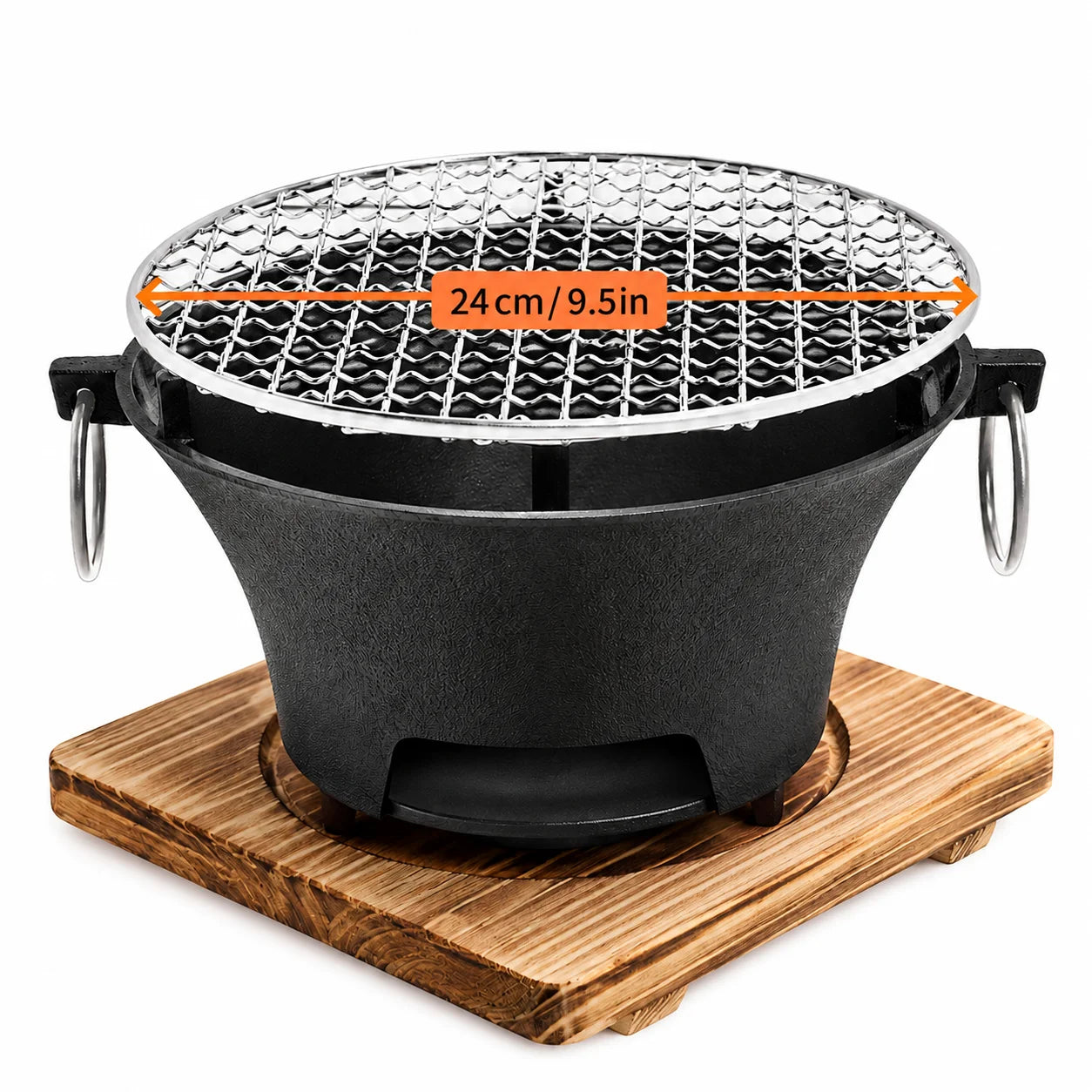 KL1 Portable Charcoal Grill Tabletop BBQ Cast Iron Body