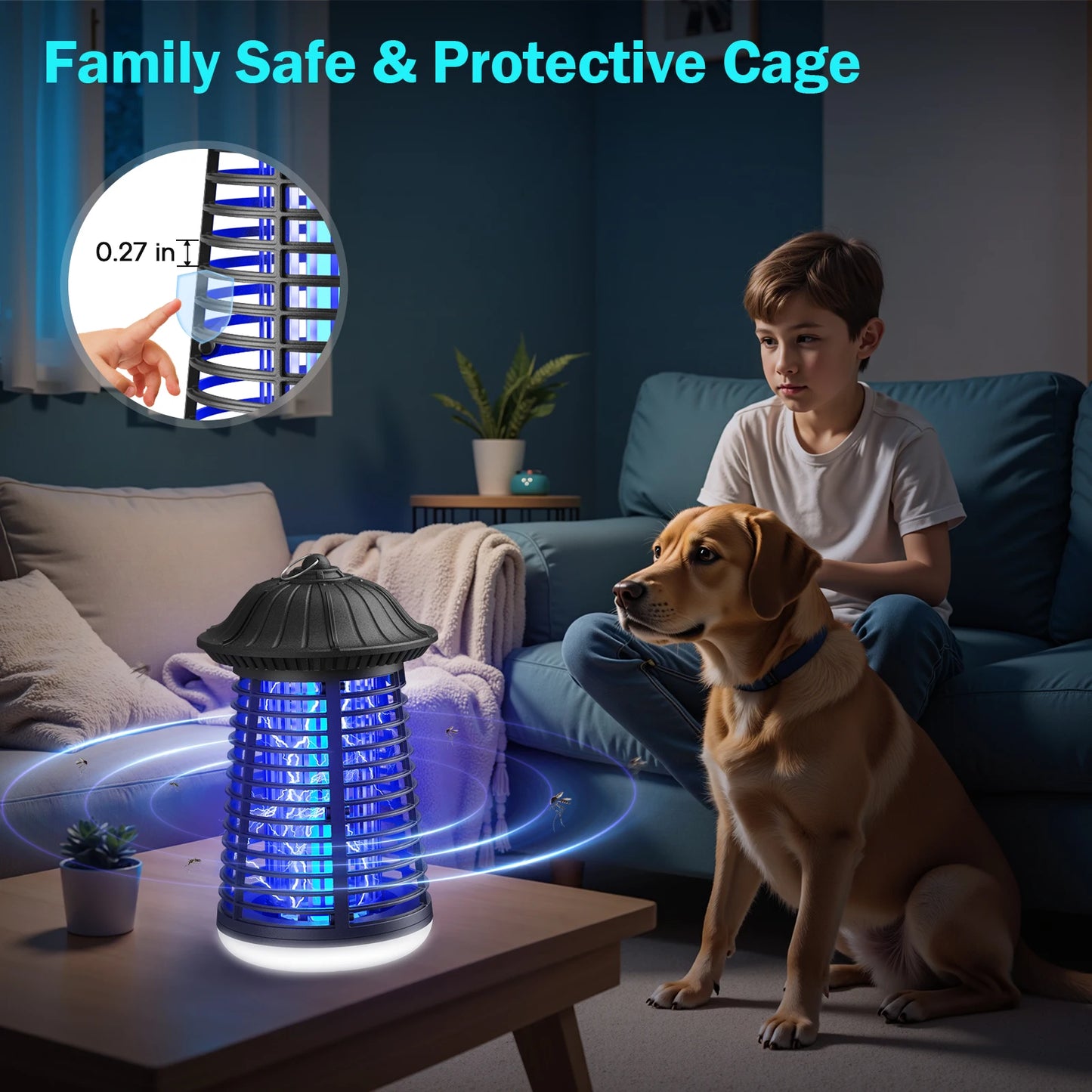 Electric Bug Zapper 2-in-1 Indoor Outdoor Mosquito Killer With Light