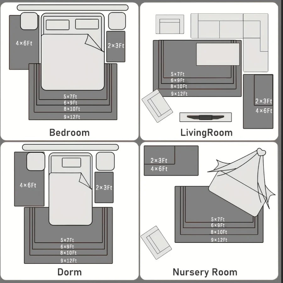 Plush Geometric Area Rug For Living Room And Bedroom