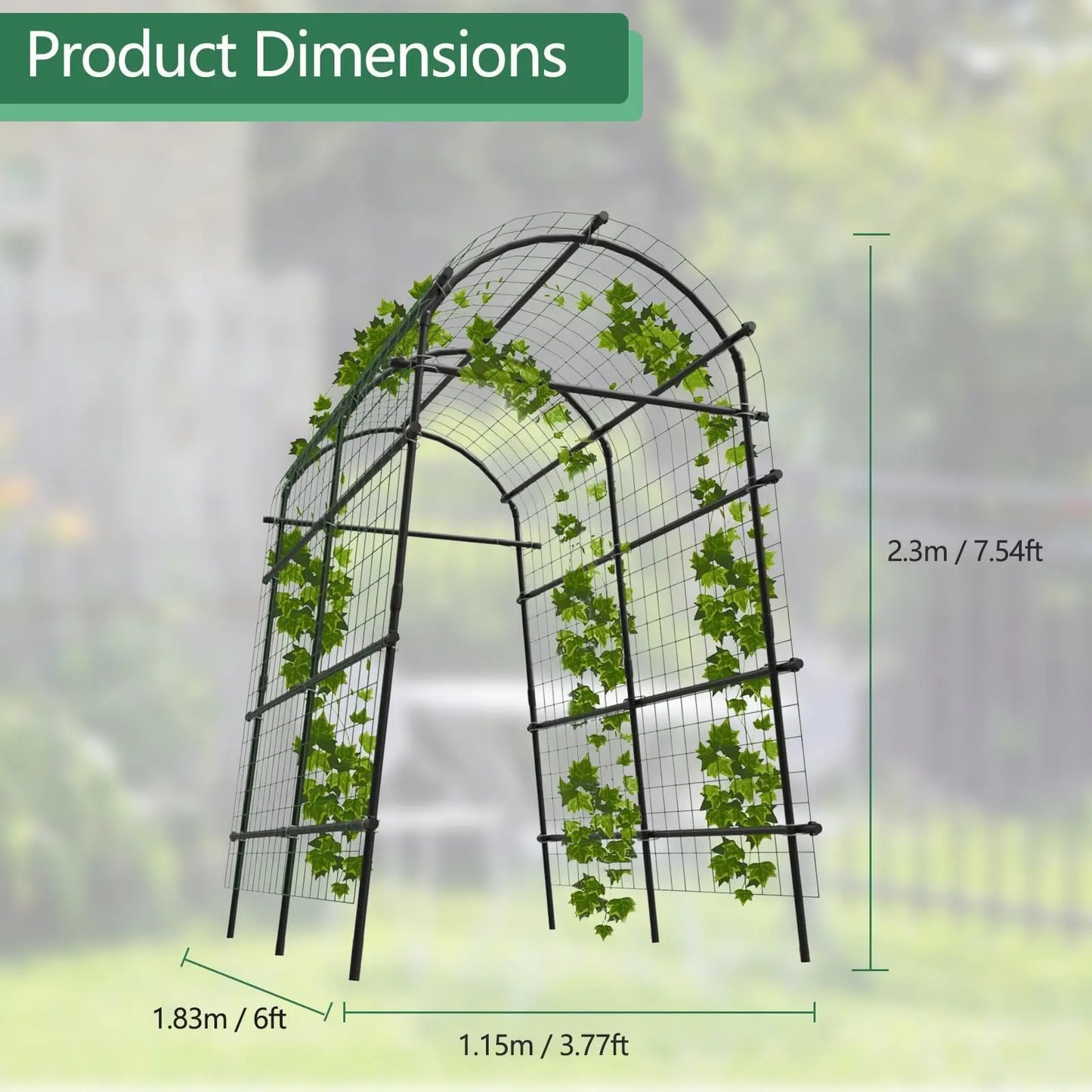 HiMISS Garden Arch Trellis Adjustable Outdoor Arbor For Climbing Plants
