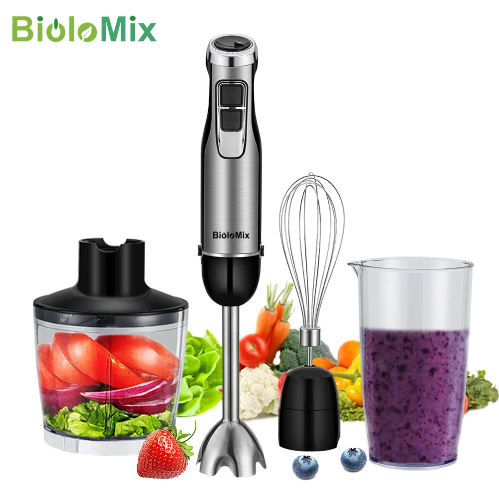 Biolomix 4 In 1 Immersion Hand Blender 1200W With Chopper Smoothie Cup