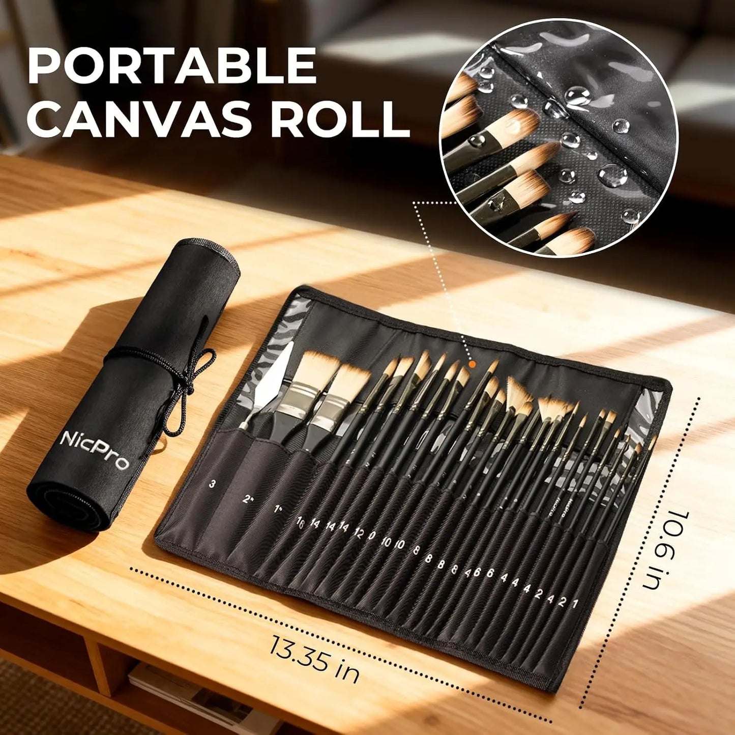 26 Piece Paint Brush Set With Palette Knife Acrylic Oil