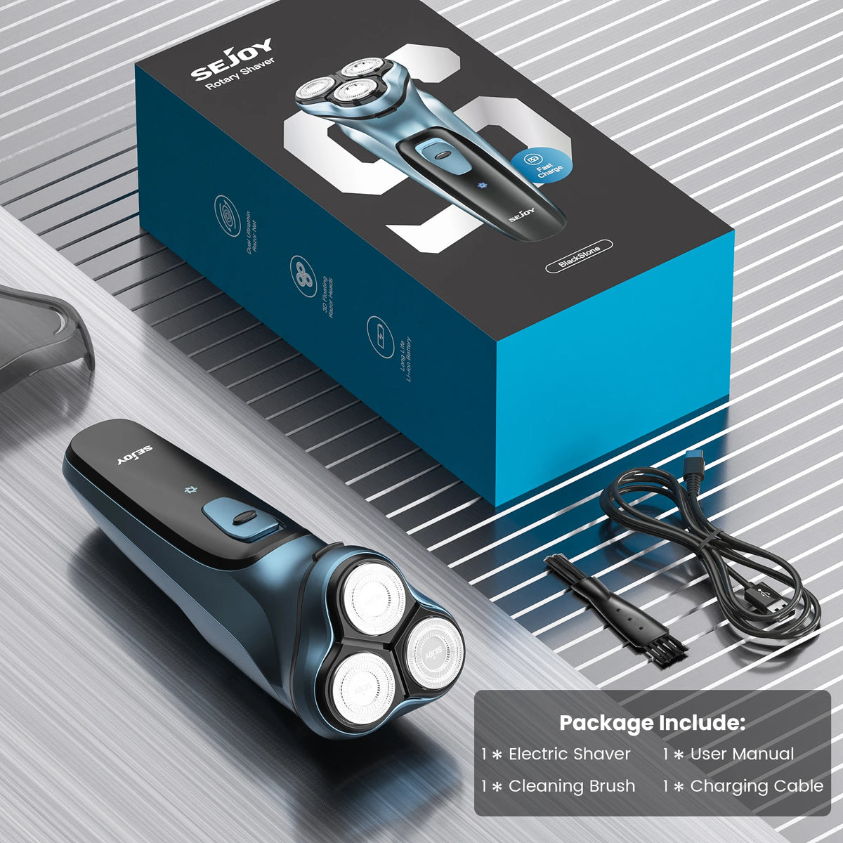 Sejoy 3D Floating Electric Shaver For Men Rechargeable