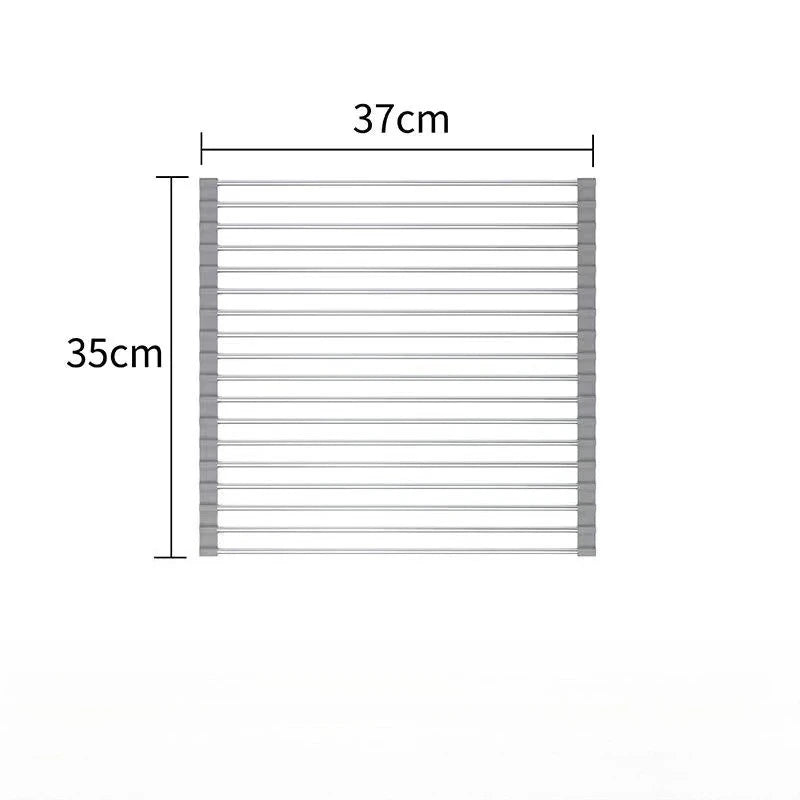 Foldable Dish Drainer Roll Up Rack Kitchen Sink Organizer