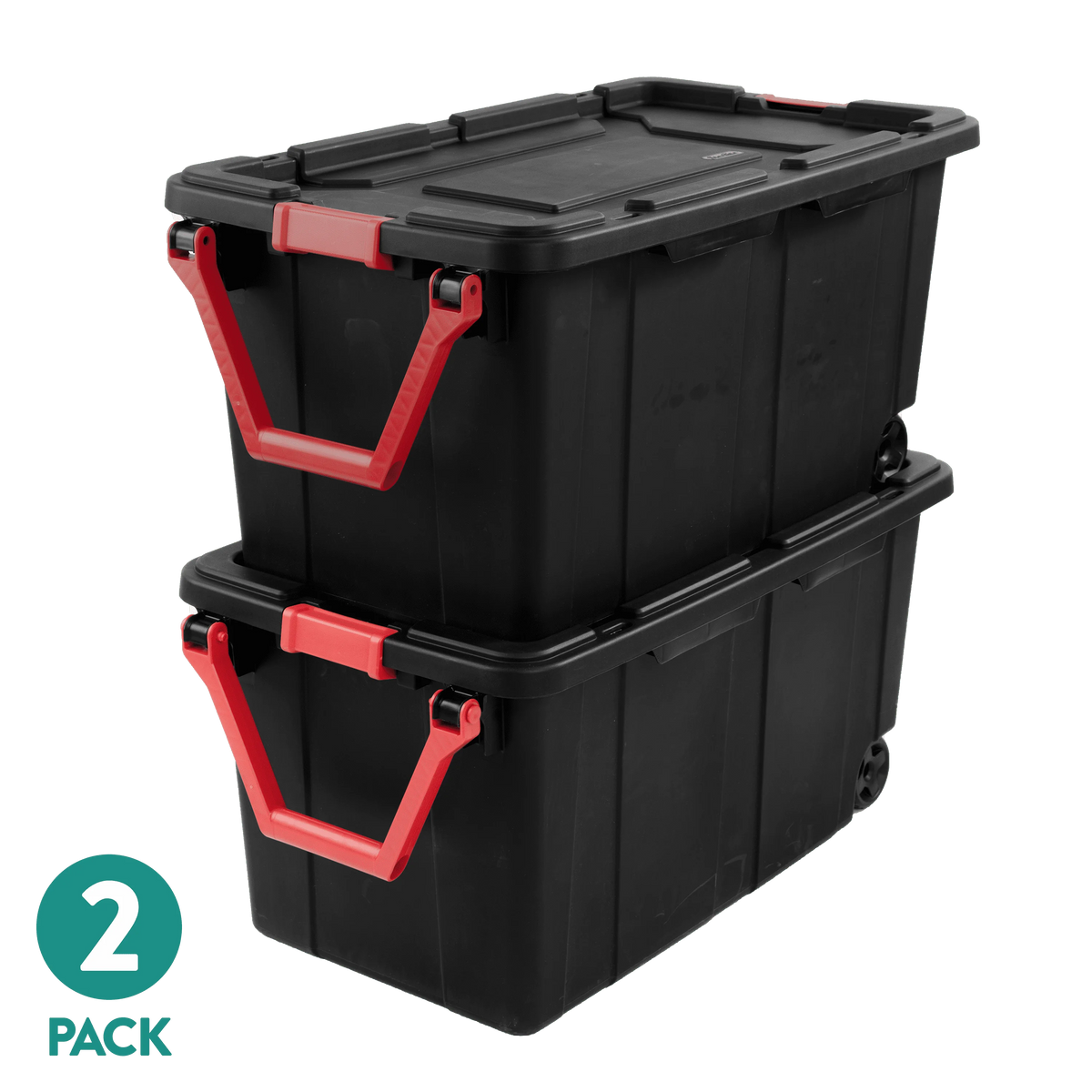 Sterilite Industrial Wheeled Plastic Storage Bin With Handle for Garages