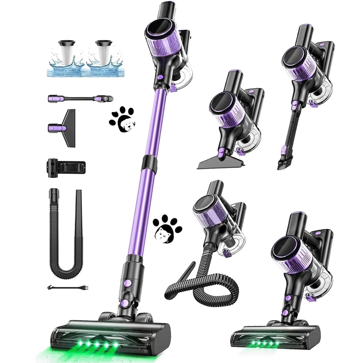 SUXIANGVAC Cordless Vacuum Cleaner 55KPa 500W 45Min Pet Hair
