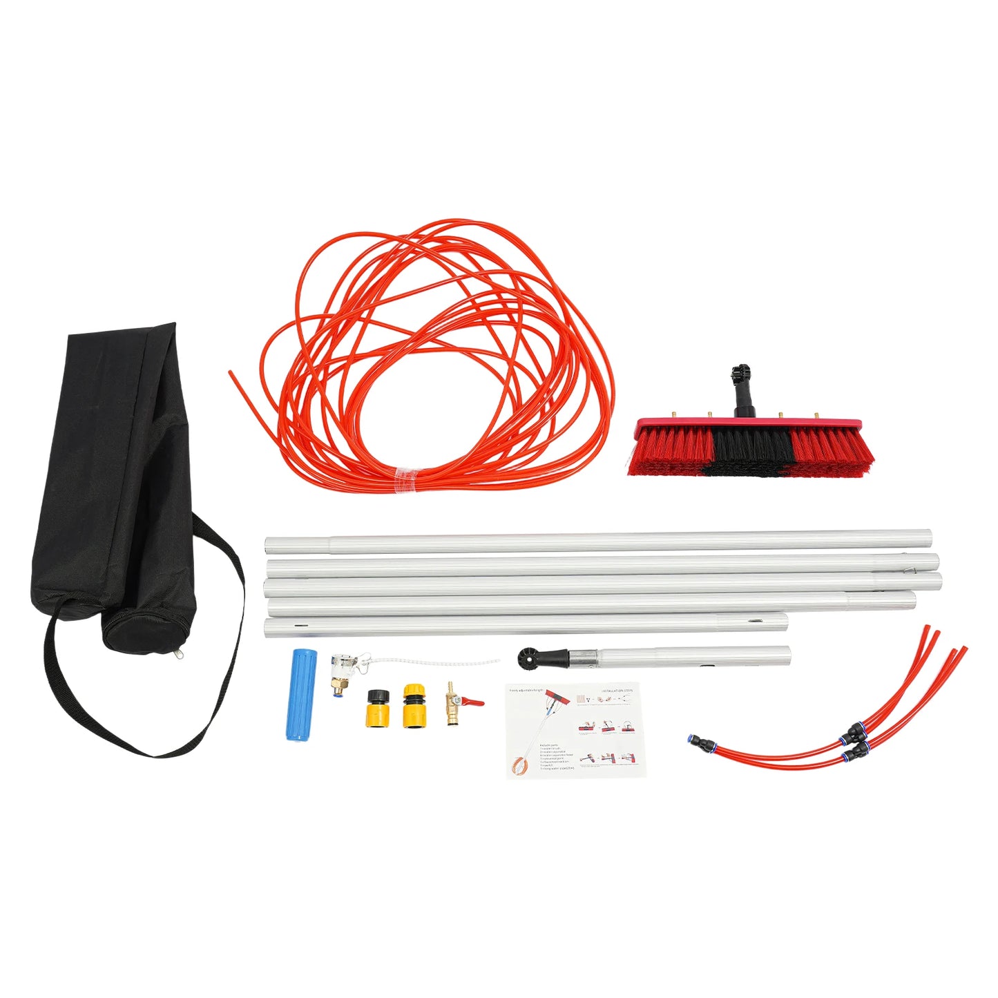 Solar Panel Cleaning Brush With Telescopic Pole And Water Fed System Hose Kit
