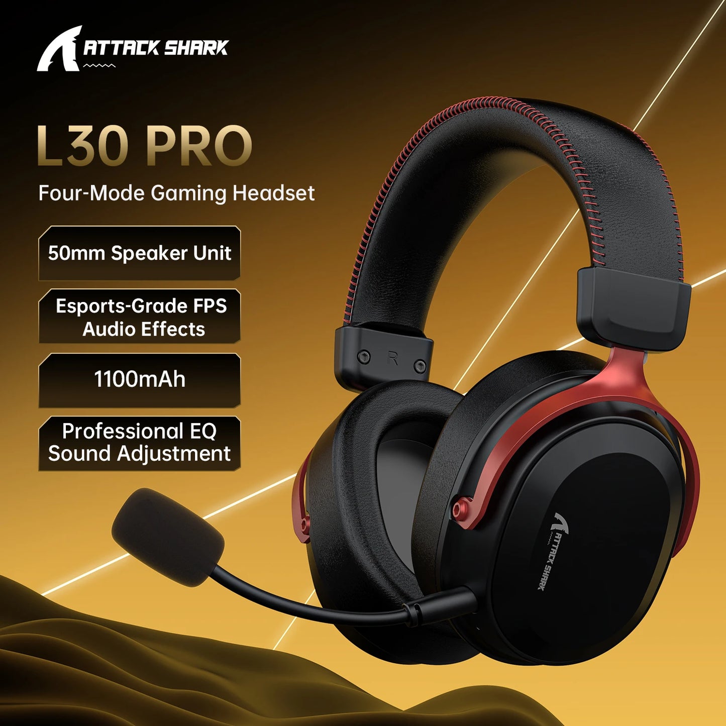 Attack Shark L30PRO Wireless Gaming Headset 7 1 Surround Sound