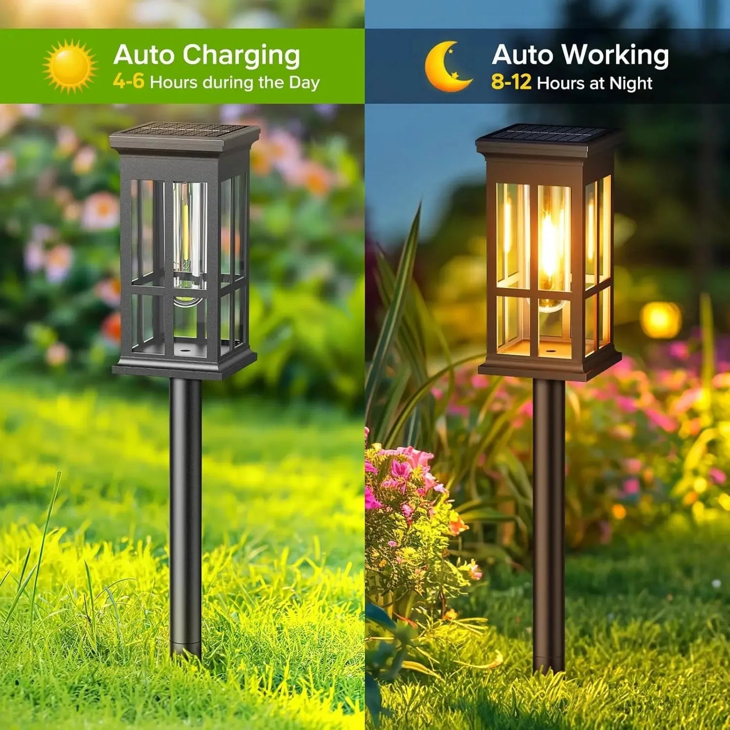 Solar Pathway Lights Outdoor LED Landscape Lamp IP65 Waterproof Yard