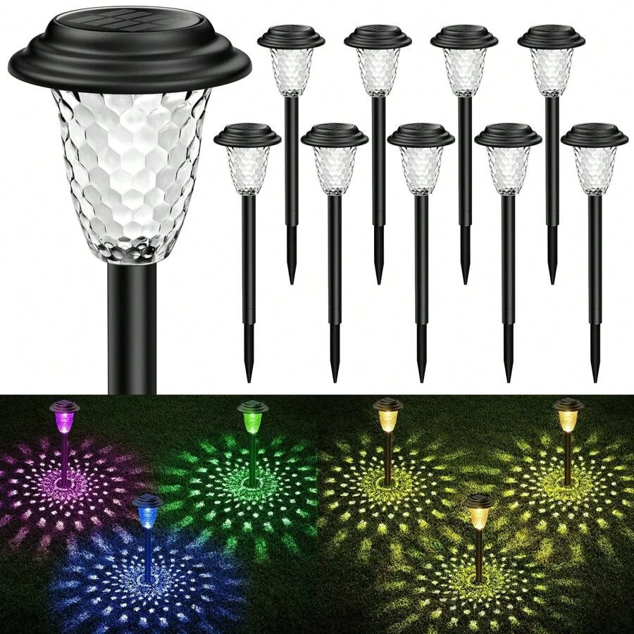 Solar Pathway Lights RGB Color Changing and Warm White Outdoor