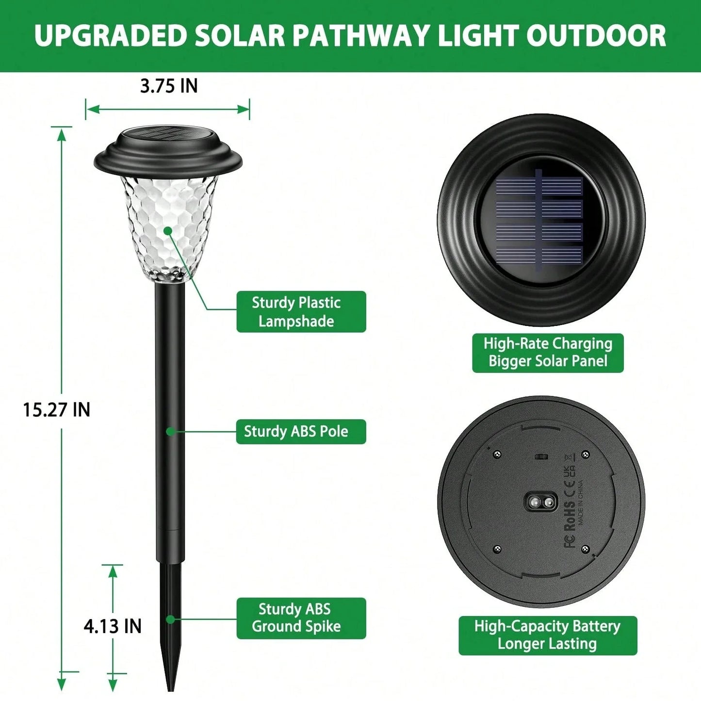 Solar Pathway Lights RGB Color Changing and Warm White Outdoor