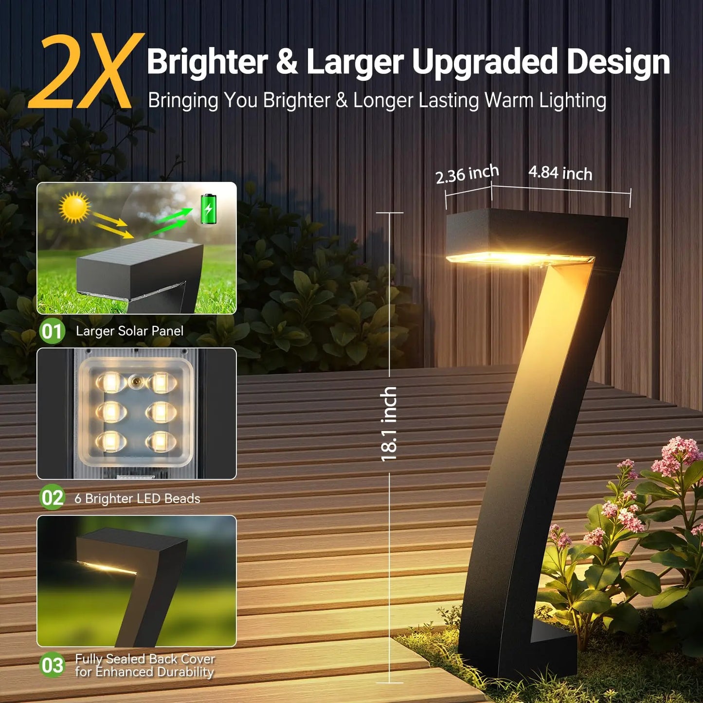 Bright LED Solar Pathway Lights IP65 Waterproof For Garden Driveway