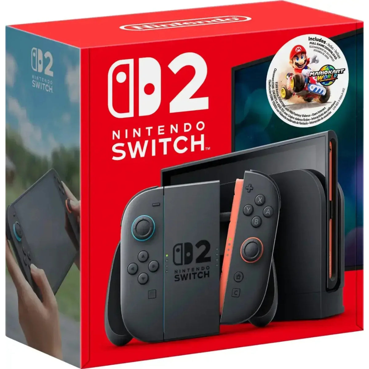 Nintendo Switch 2 Mario Kart World Bundle Console - HK Version with Charger US Plug Adapter