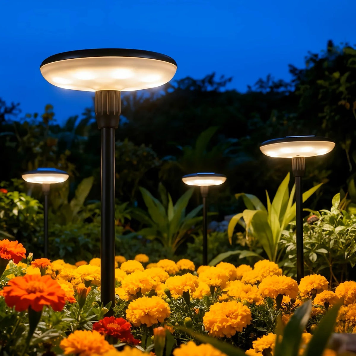 Solar Powered Pathway Lights Outdoor Garden Swaying Light IP65 Waterproof for Planter Flowers Landscape Lighting Decoration Warm