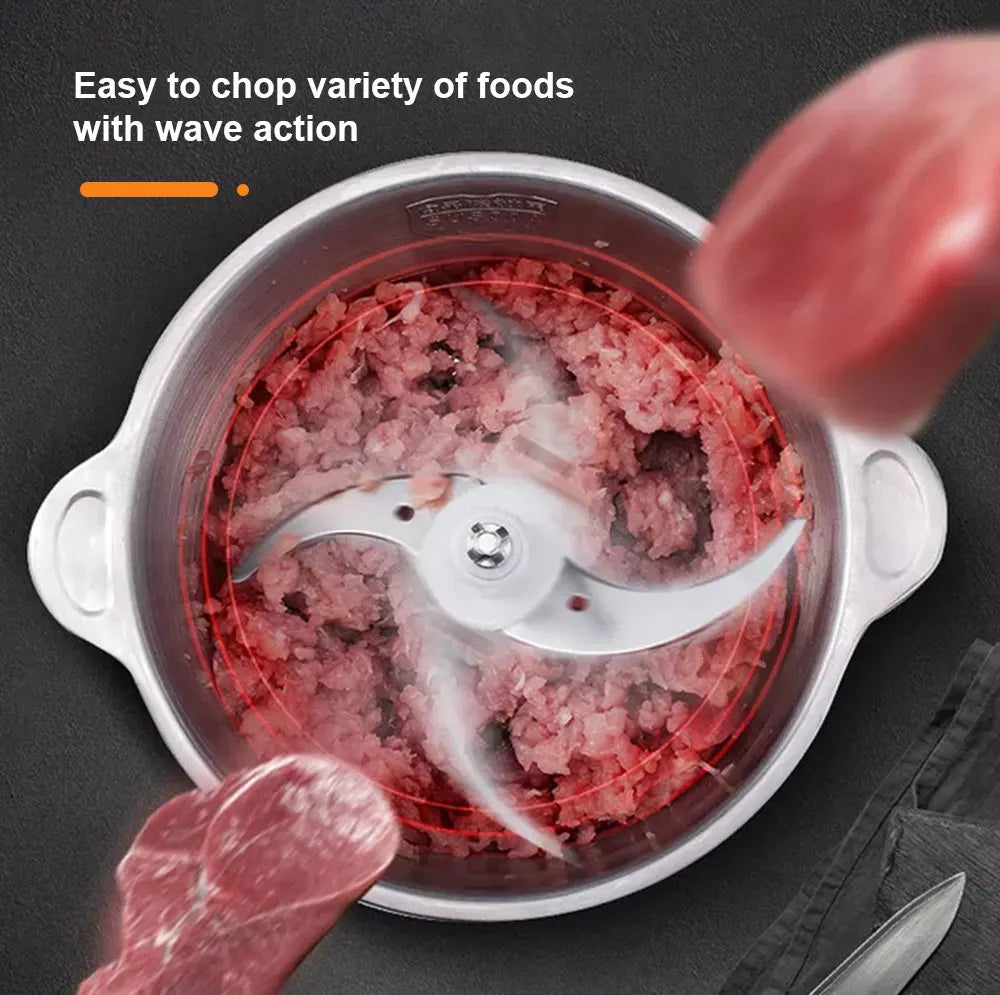 Biolomix 500W Stainless Steel Two Speeds Electric Chopper And Meat Grinder