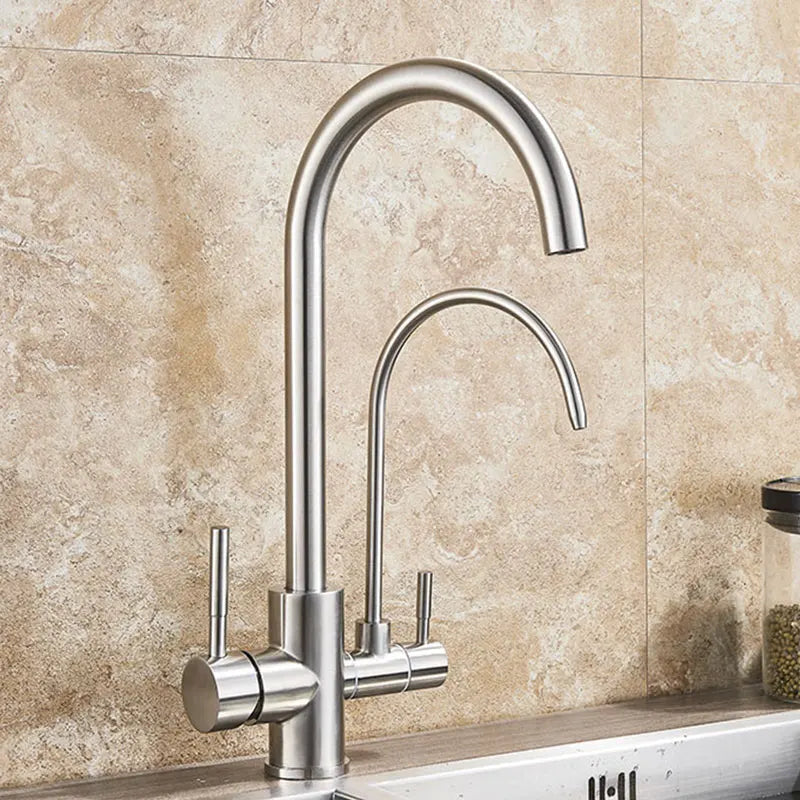 Gold /Black/Chrome Kithcen Purified Faucet Pull Out Water Filter Tap 2/3 Way Torneira Hot Cold Mixer Sink Crane Kitchen Drink