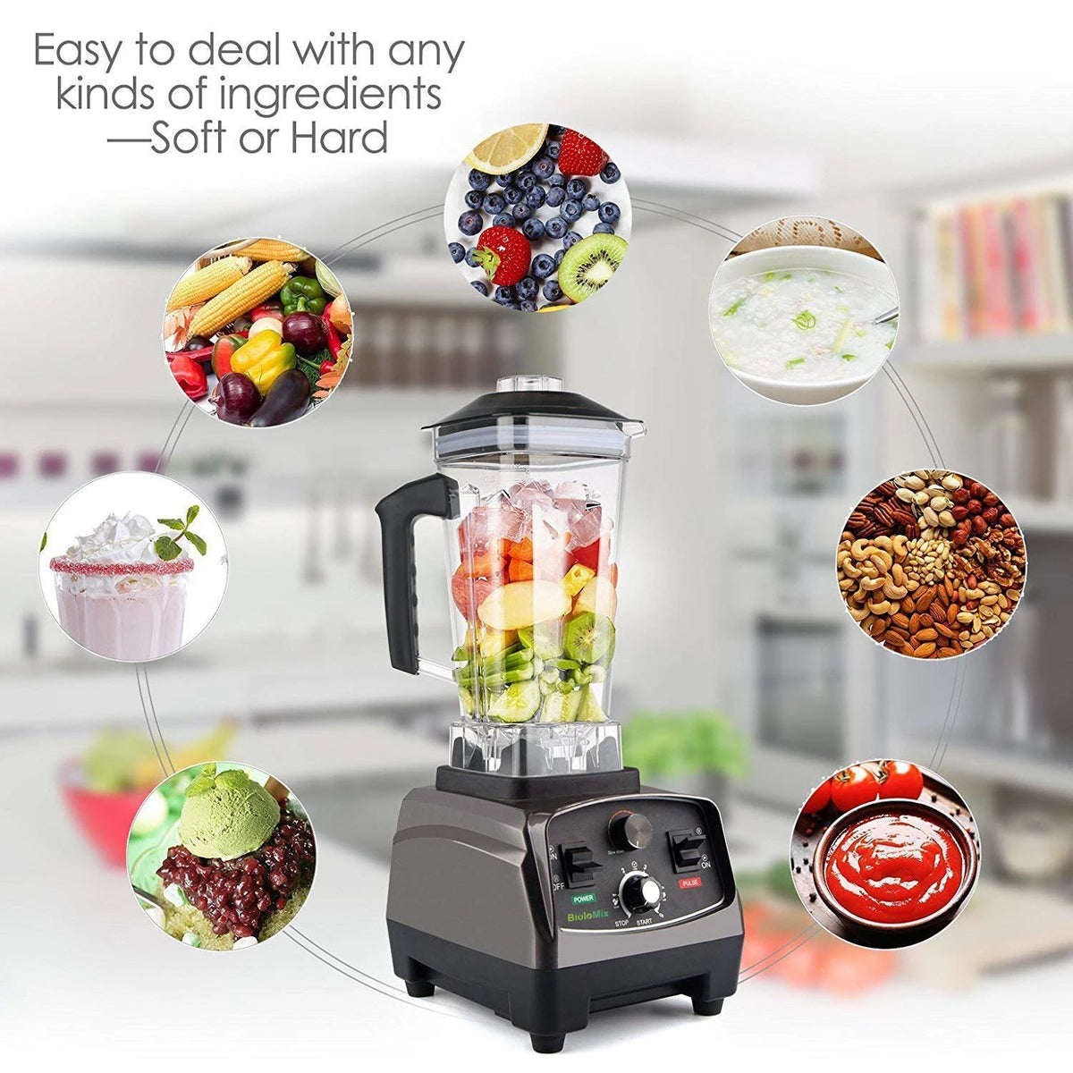 Biolomix Heavy Duty Commercial Blender Mixer Juicer Food Processor