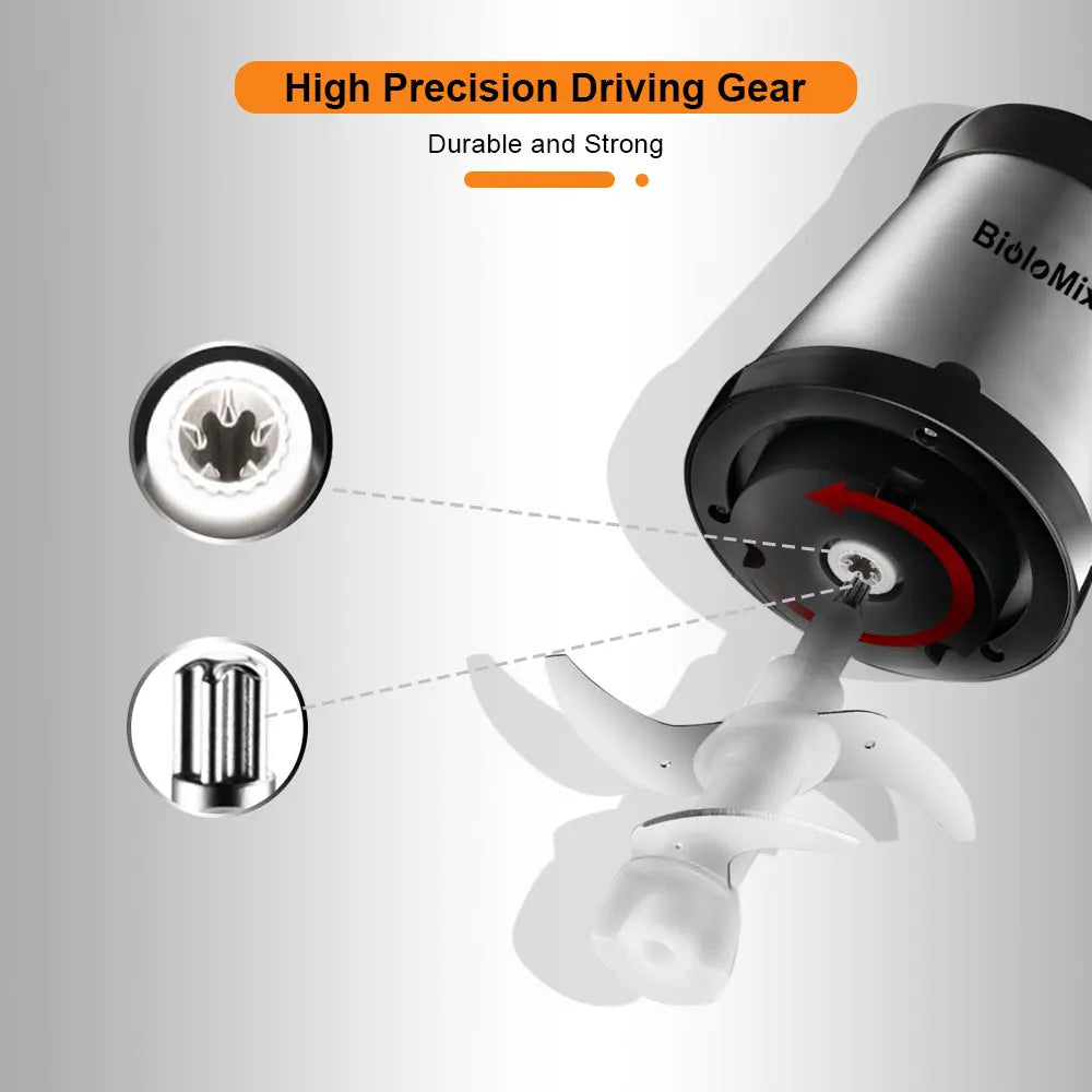 Biolomix 500W Stainless Steel Two Speeds Electric Chopper And Meat Grinder