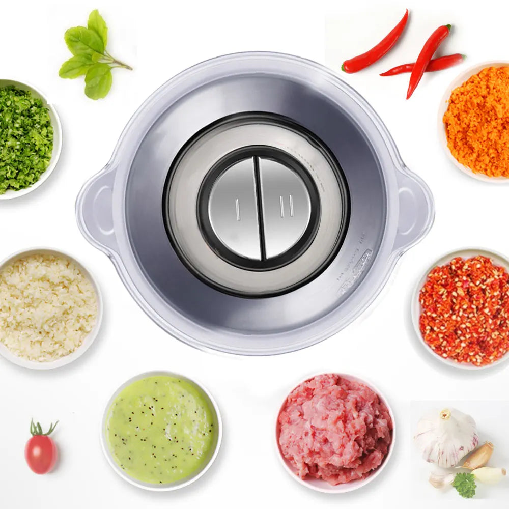 Biolomix 500W Stainless Steel Two Speeds Electric Chopper And Meat Grinder