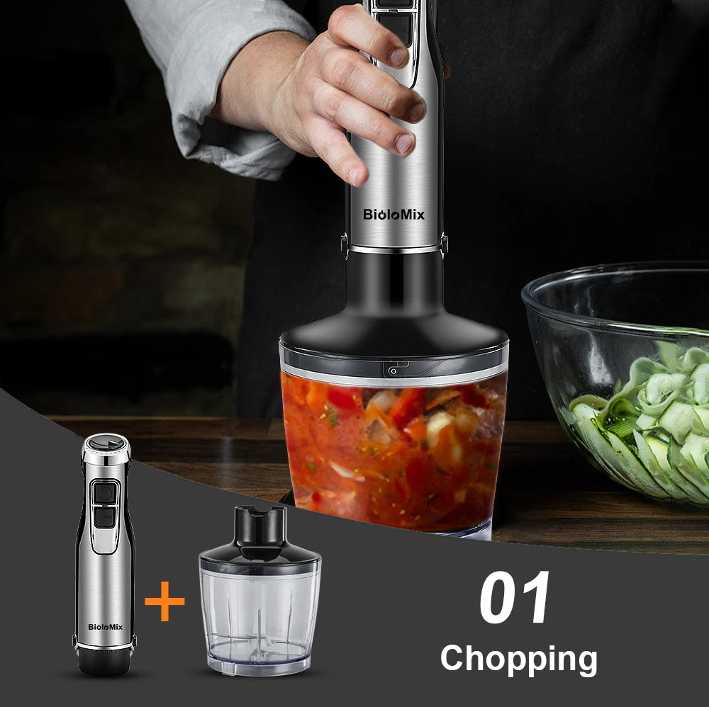 Biolomix 4 In 1 Immersion Hand Blender 1200W With Chopper Smoothie Cup
