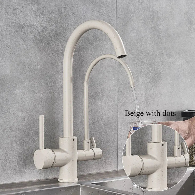 Gold /Black/Chrome Kithcen Purified Faucet Pull Out Water Filter Tap 2/3 Way Torneira Hot Cold Mixer Sink Crane Kitchen Drink