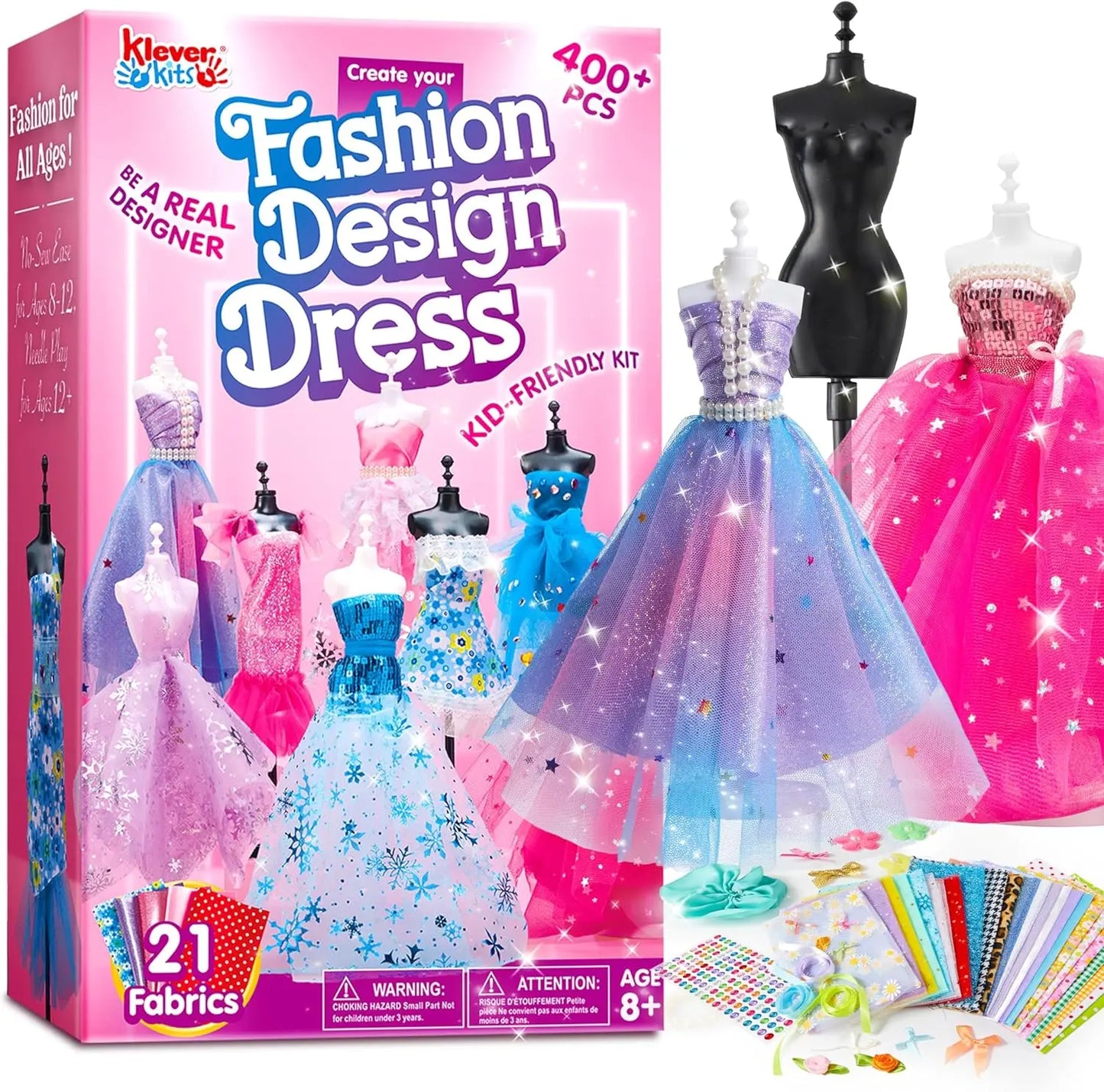 Joyfy 400 Piece Kids Fashion Design Craft Kit With Mannequins