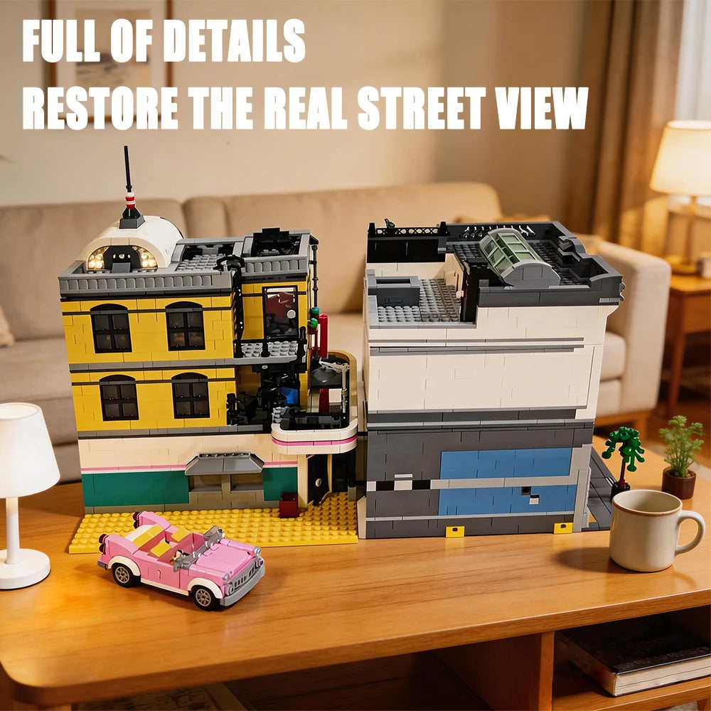 Downtown City Building Blocks Set Architecture Model Kit