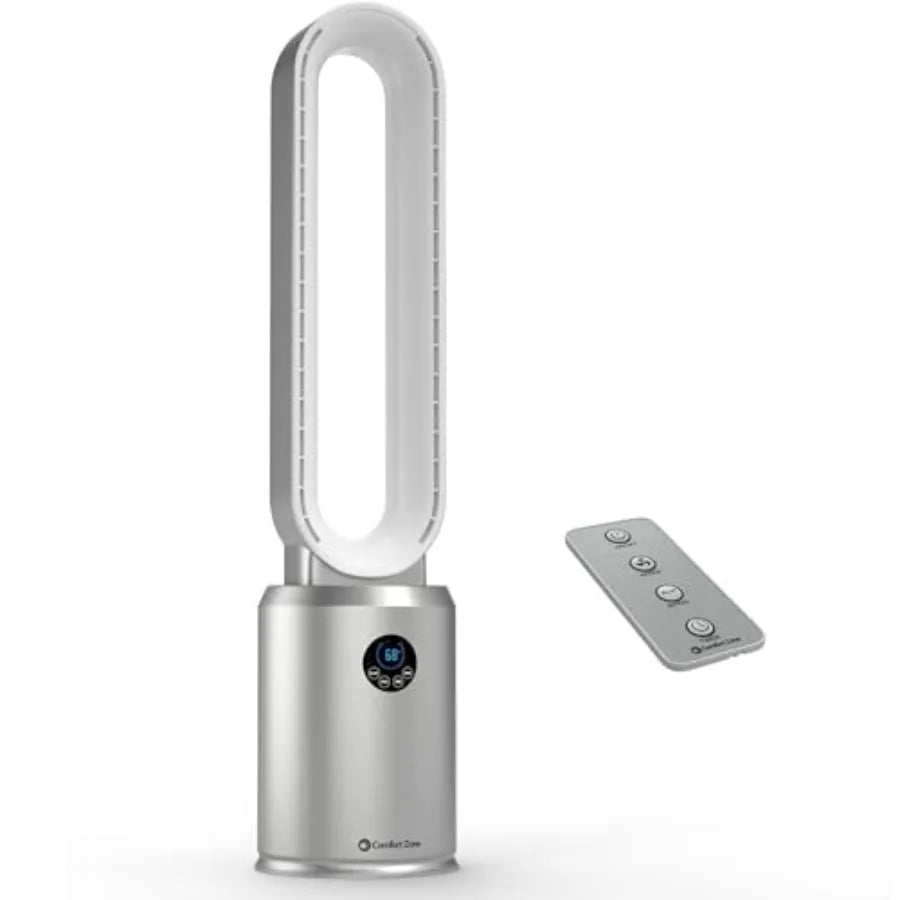 Bladeless Tower Fan for Bedroom Quiet Operation Wide Oscillation
