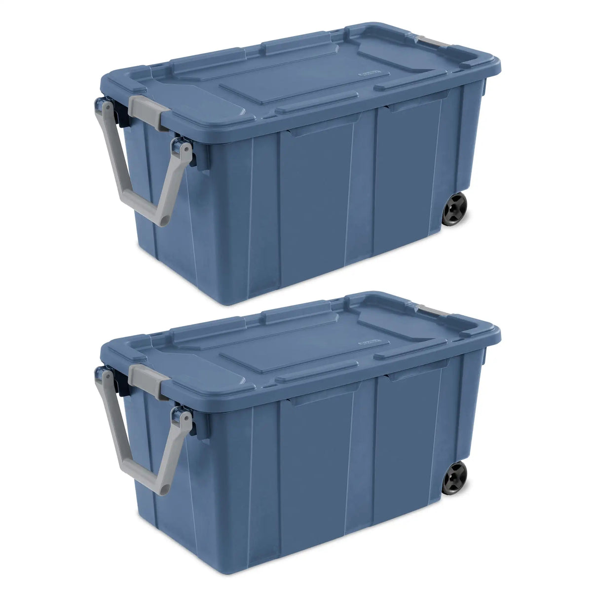 Sterilite Industrial Wheeled Plastic Storage Bin With Handle for Garages