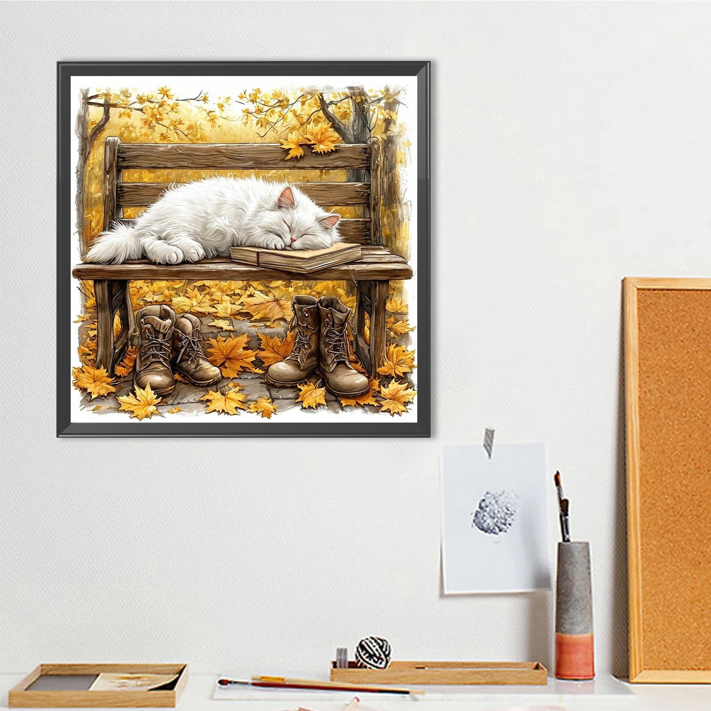 Cat Full DIY 5D Round Drill Gem Art Diamond Painting Kit