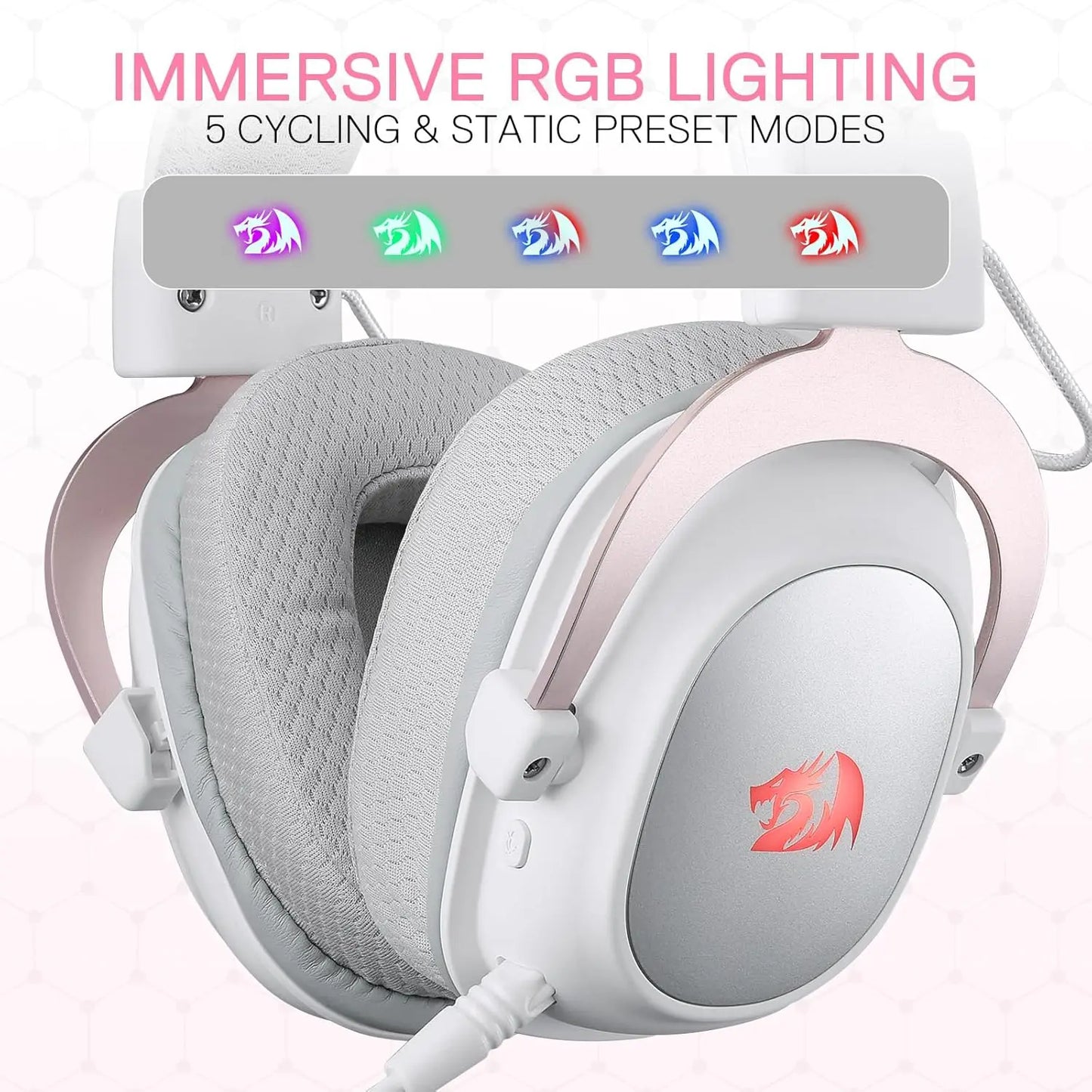 Redragon H510 Pro 7 1 Surround Sound Gaming Headset With 53mm Drivers