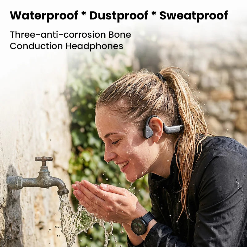 Bone Conduction Wireless Bluetooth Headphones Waterproof With Mic