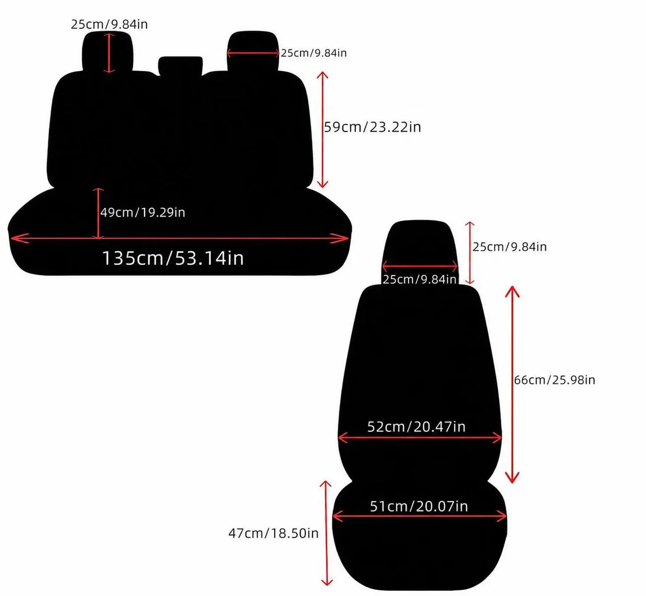 PU Leather Quilted Car Seat Covers For Honda 5 Seat Front And Rear Full Set