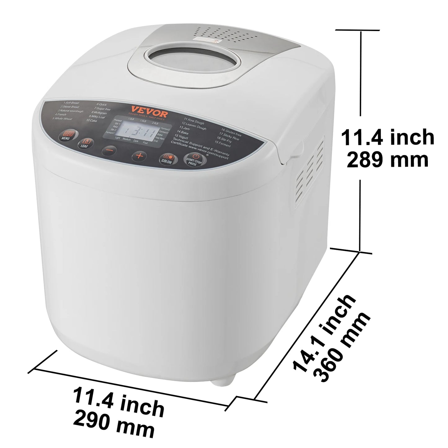 SucceBuy Automatic 15 Function Bread Maker Nonstick Ceramic Pan