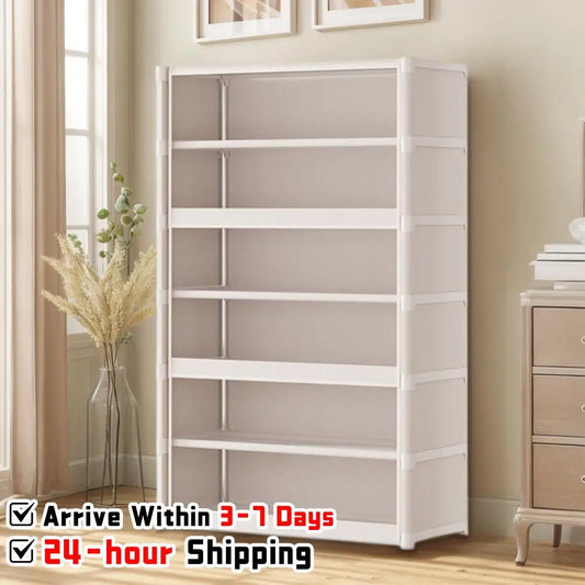 Seven Layer Shoe Storage Cabinet Free Standing Rack Flip Door