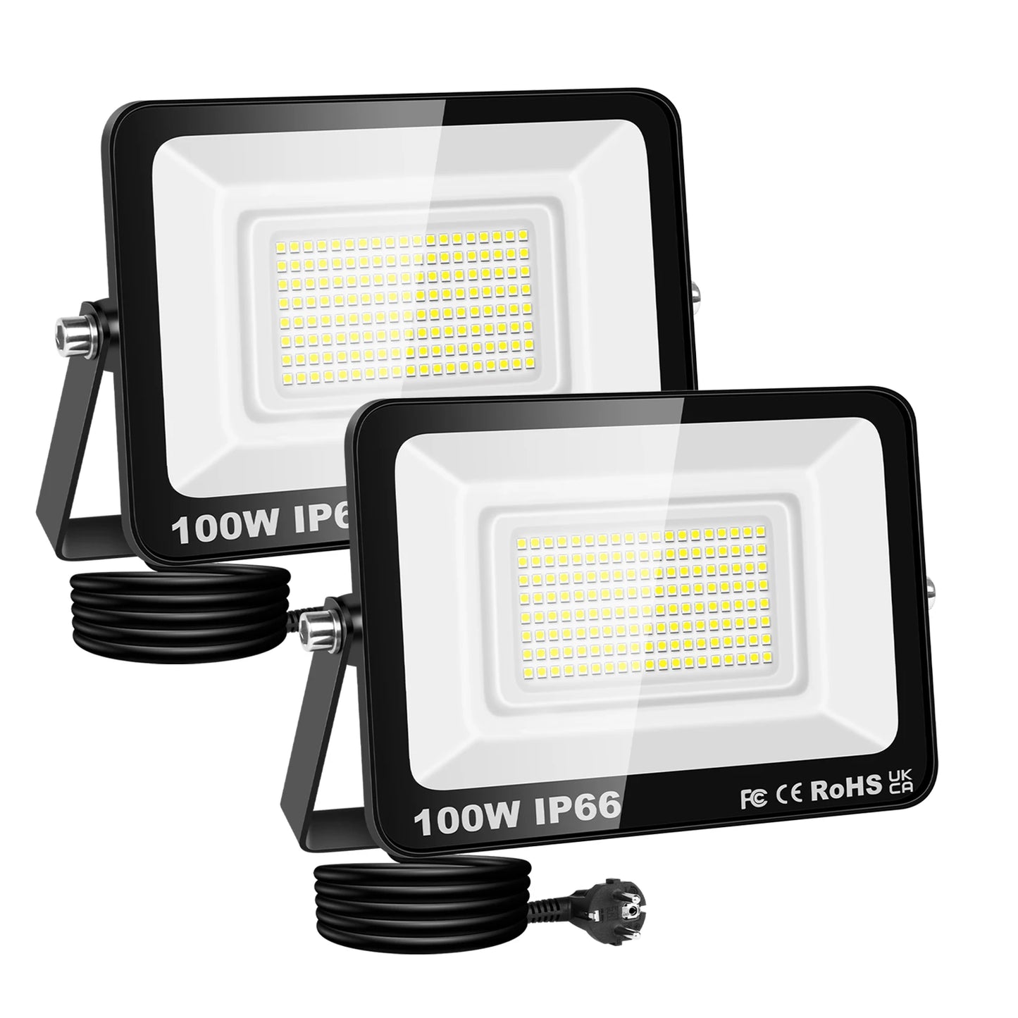 SKYWORLD 50W-200W LED Flood Light AC 110V 240V Floodlight with Plug Street Garden Wall Lamp Outdoor Lighting 6000K