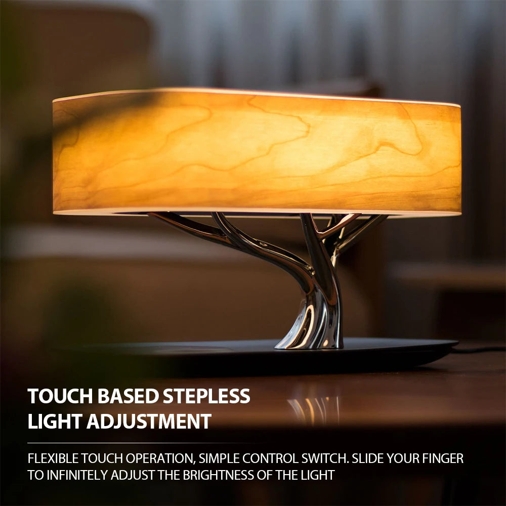 Wireless Charging Speaker Bedside Lamp With Adjustable Ambient Light