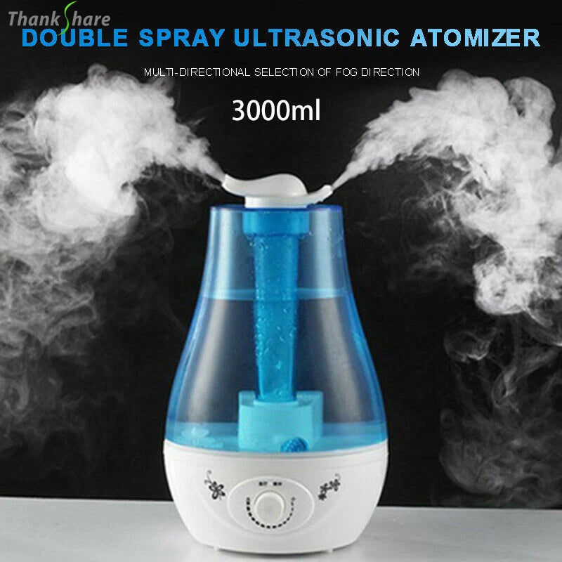 THANKSHARE Ultrasonic Humidifier 3000ml Aroma Diffuser with LED Lights
