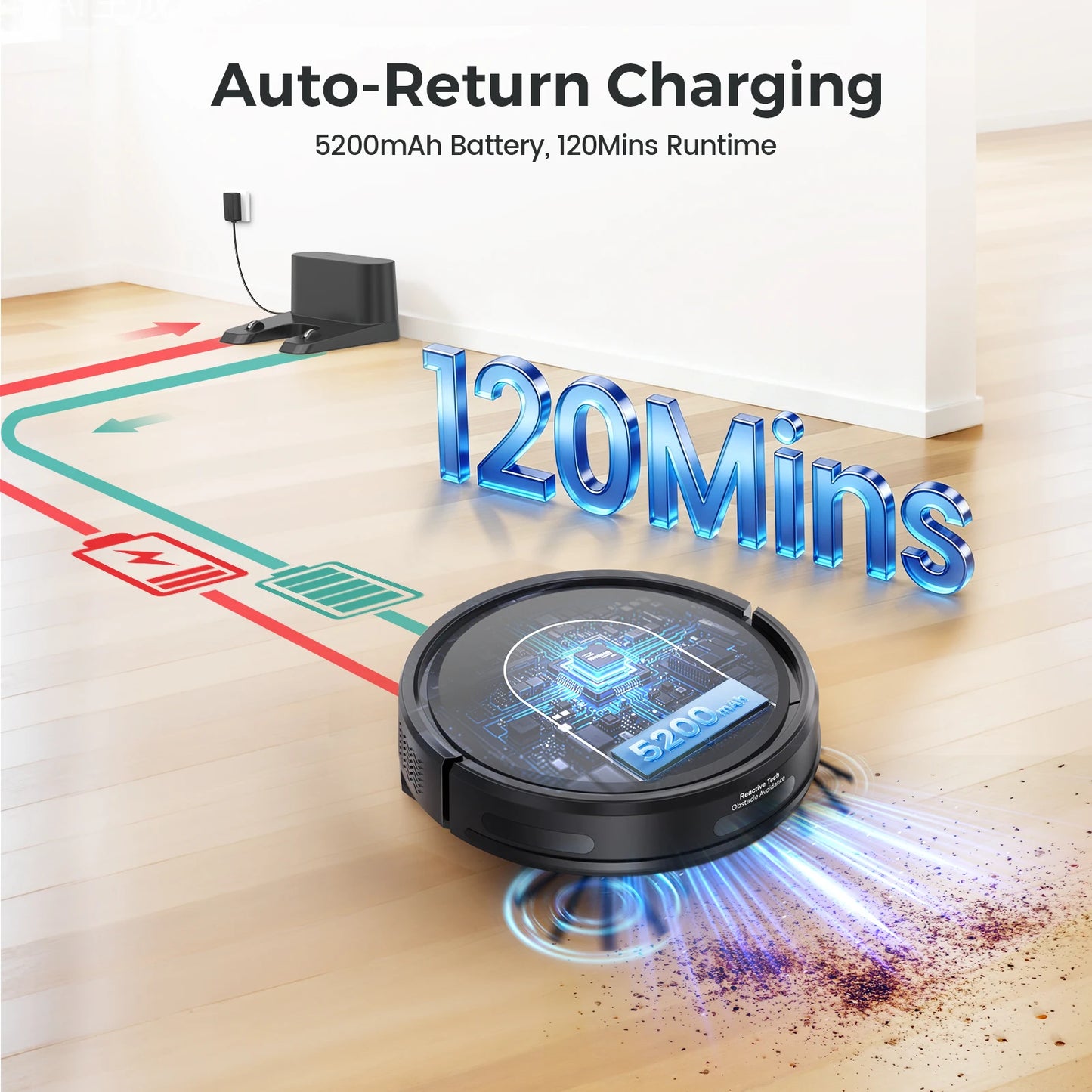 INSE Robot Vacuum Cleaner 3 In 1 Sweep Mop With 5000Pa Suction Alexa WiFi App