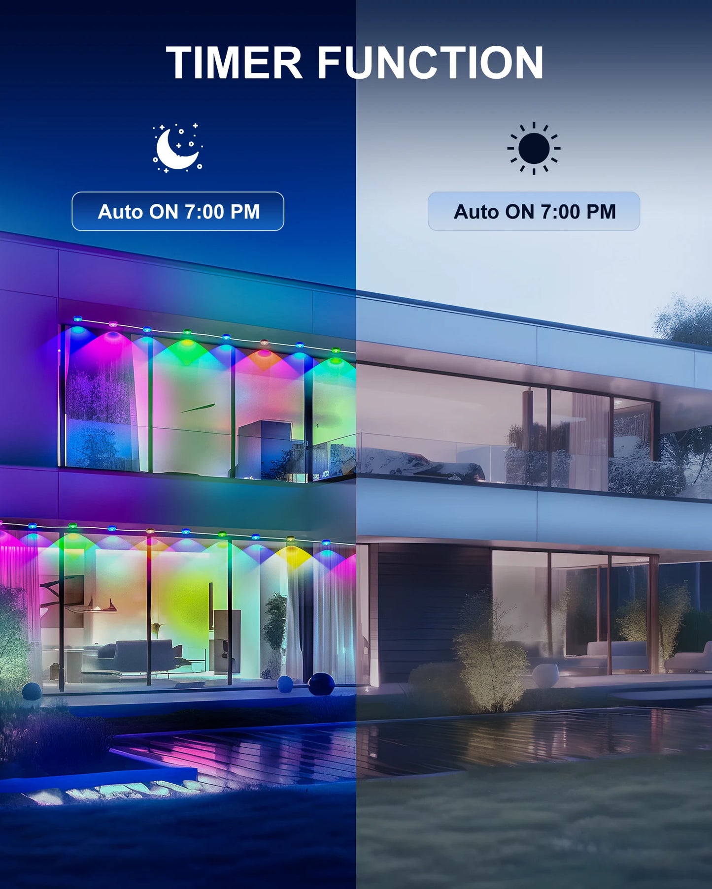 Aiopp RGBIC Outdoor Lights IP67 Waterproof 60 or 90 LEDs