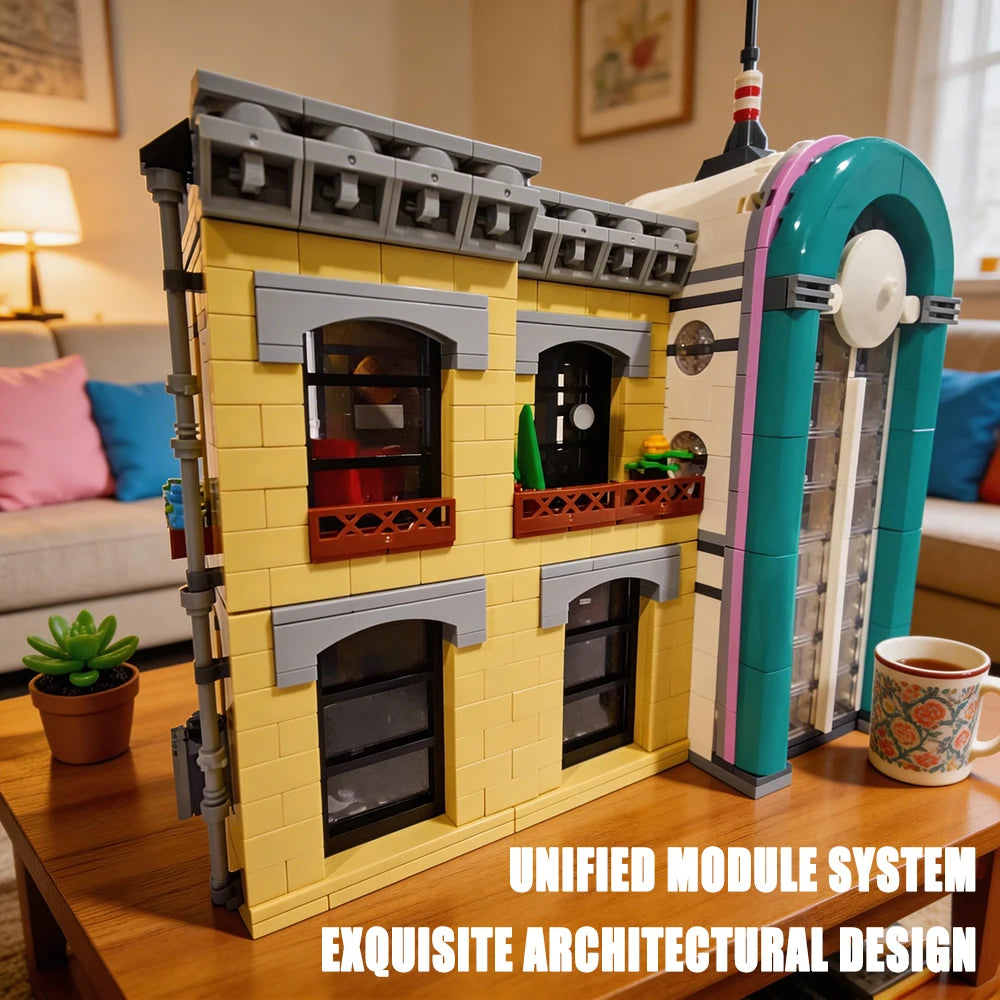 Downtown City Building Blocks Set Architecture Model Kit