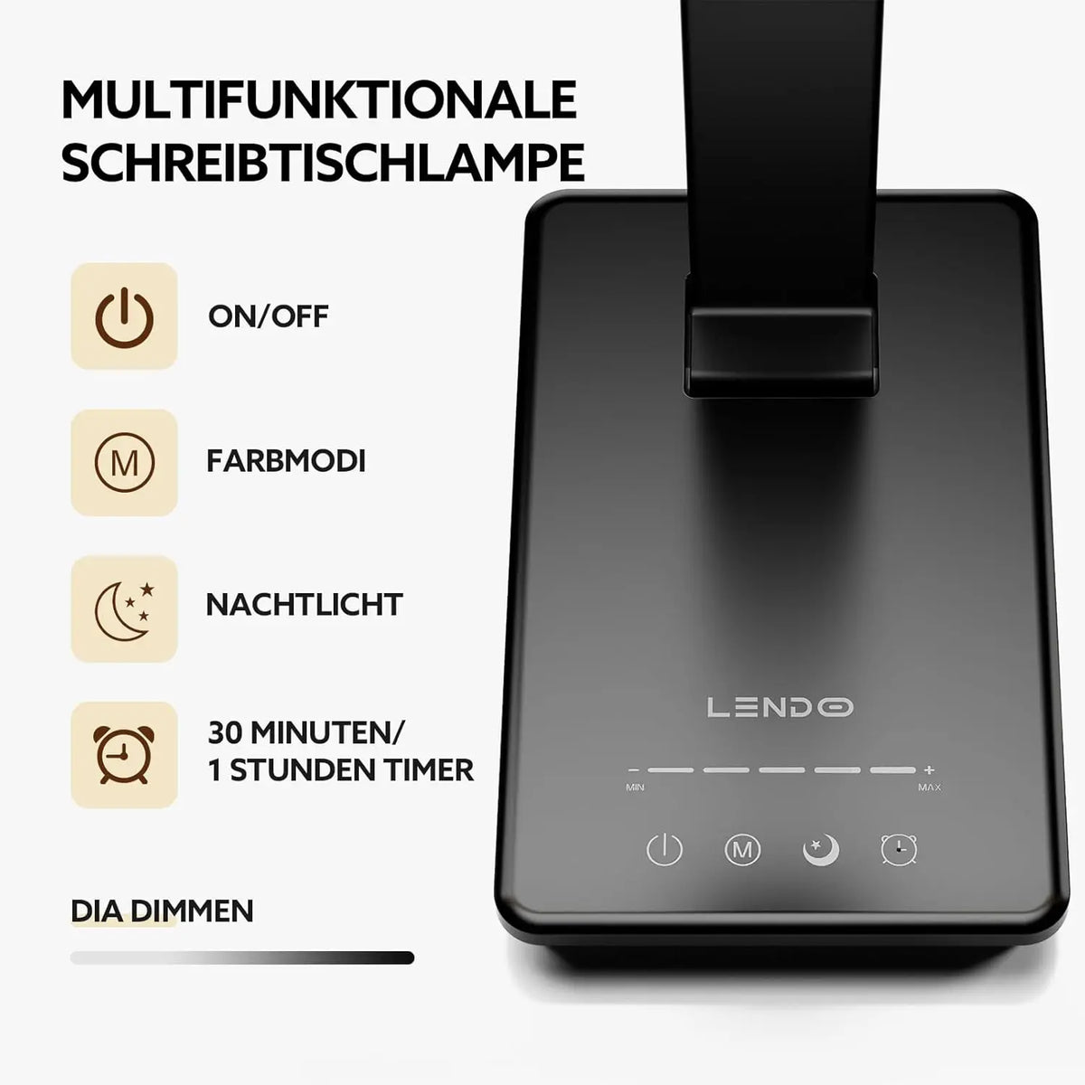 DUMILOO Double Head LED Desk Lamp with USB Charging