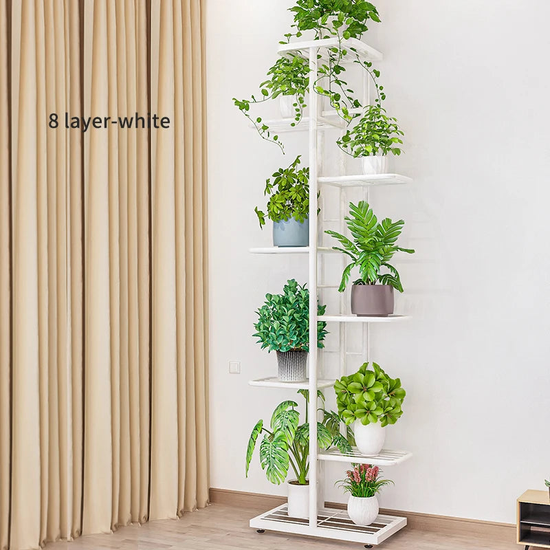 MTShining Iron 8 Tier Flower Stand Plant Holder Shelf Organizer