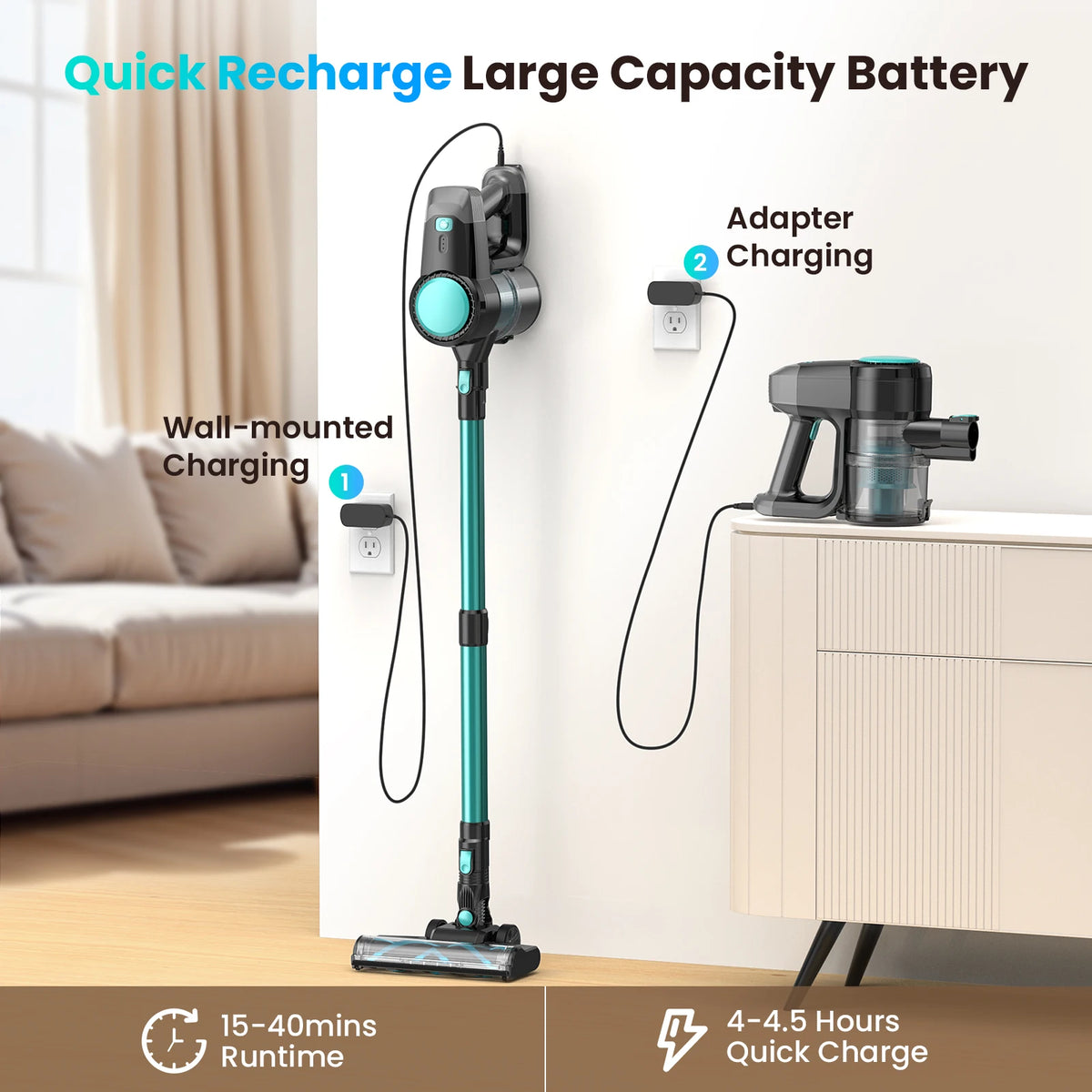 Inse N3T Cordless Vacuum Cleaner 40Kpa Suction Lightweight Stick
