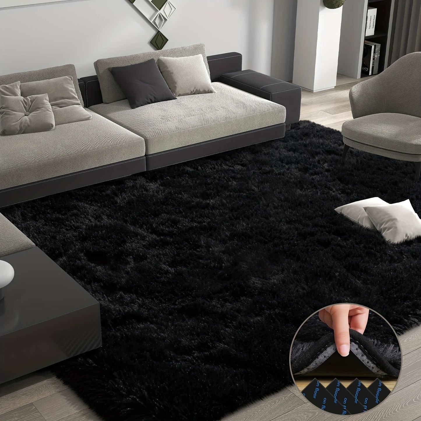 Plush Geometric Area Rug For Living Room And Bedroom