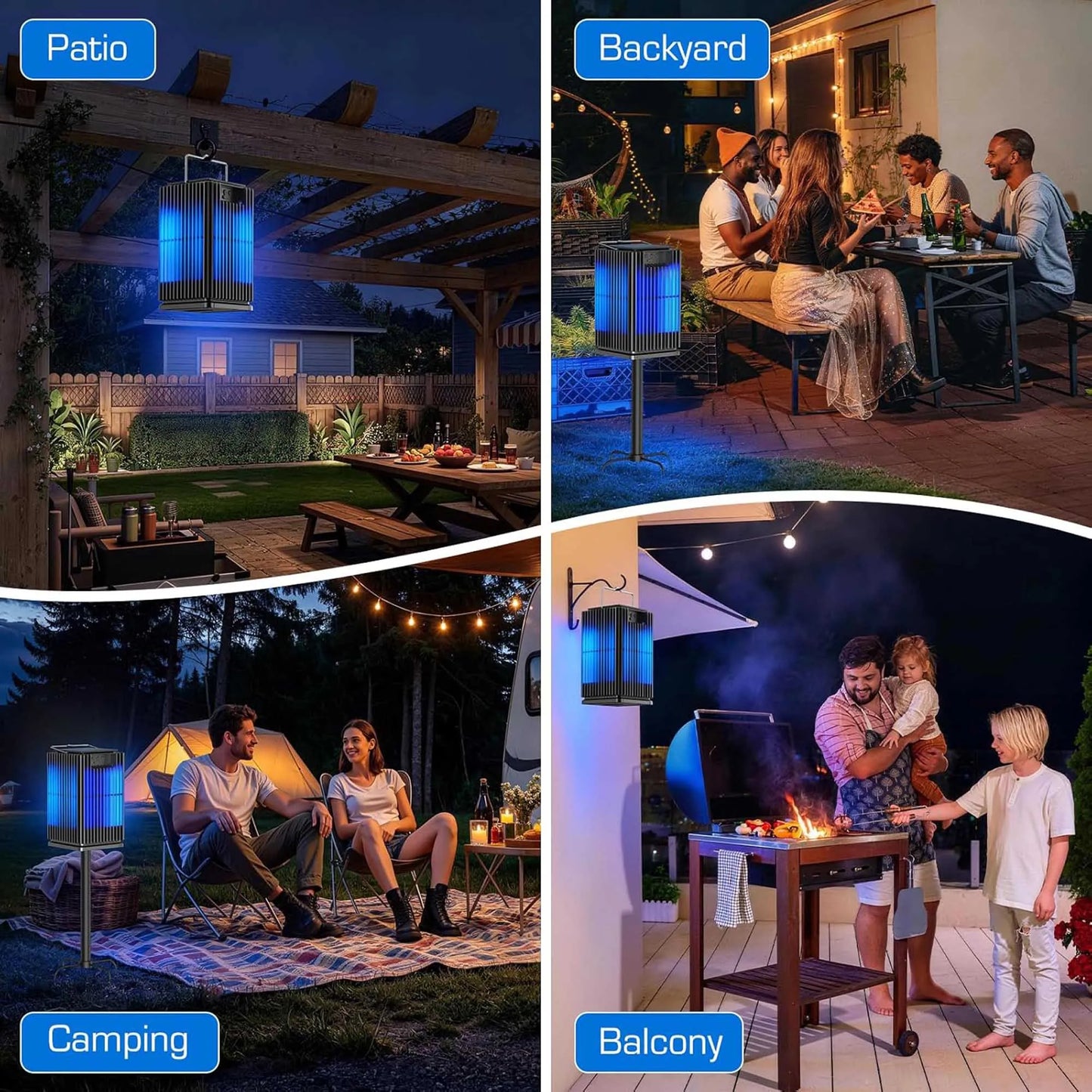 Solar Outdoor Mosquito Zapper Cordless Waterproof With Ground Bracket