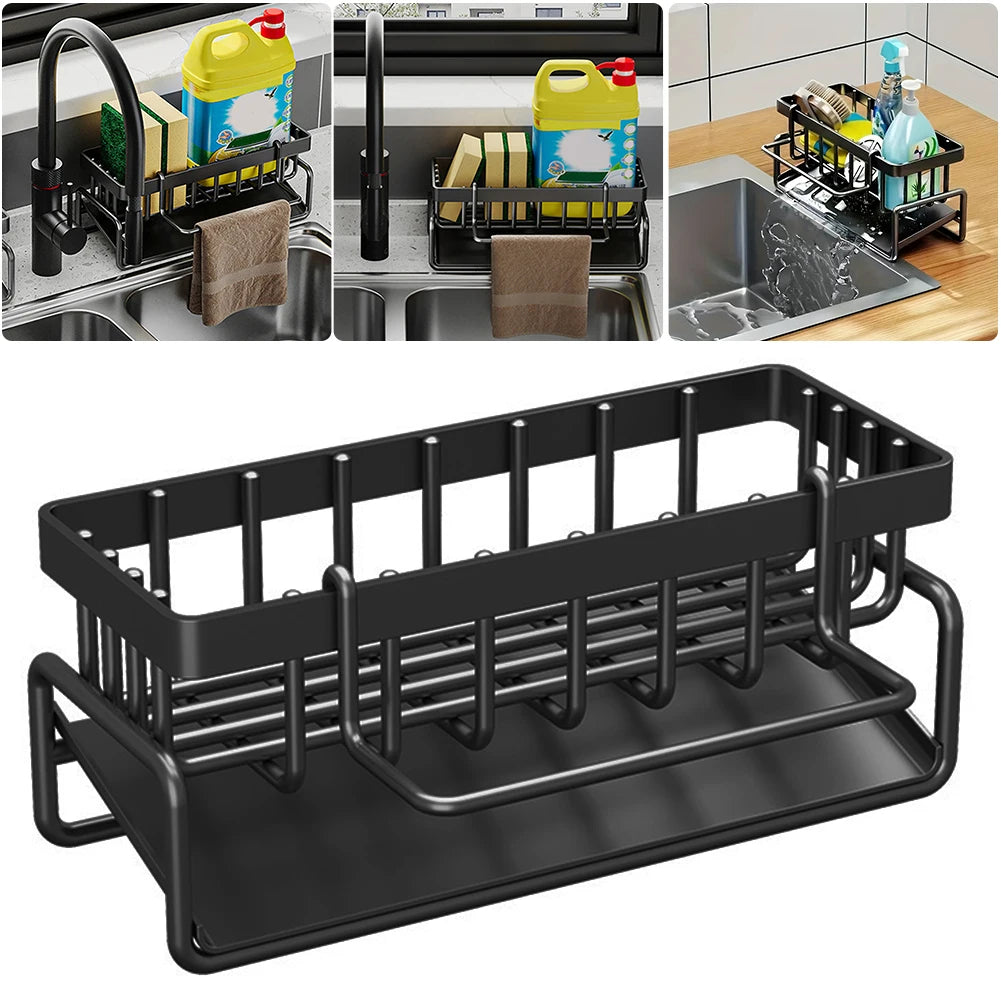 Over The Sink Rustproof Kitchen Sink Organizer With Self Draining Tray