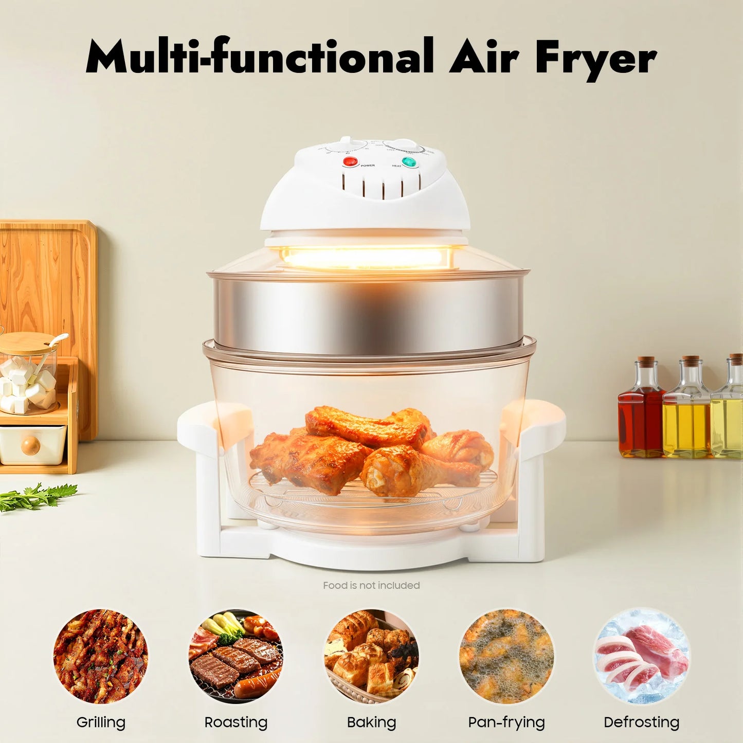 Visual Air Fryer 110V 360 Hot Air Circulation Oil Free