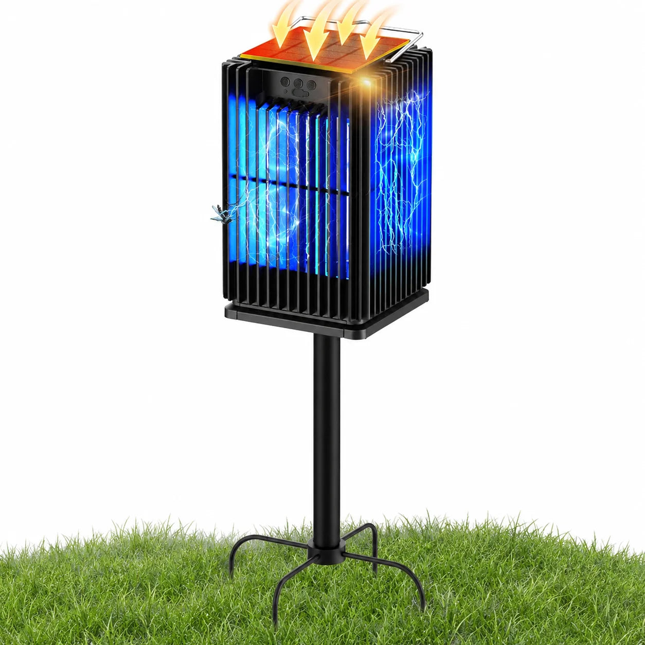 Solar Outdoor Mosquito Zapper Cordless Waterproof With Ground Bracket