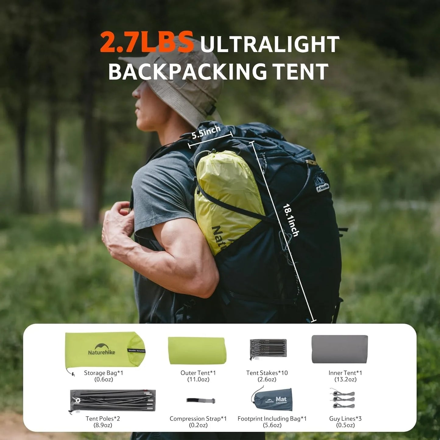 Naturehike Star Trail EXT Hiking Tent Ultralight 2 Person Outdoor